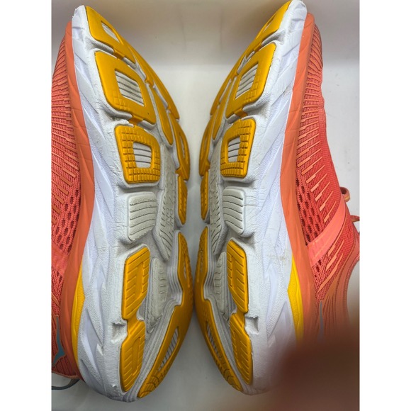 Hoka Bondi 7 Women Coral‎ Yellow Running Shoes Sz 5.5 - Picture 5 of 8